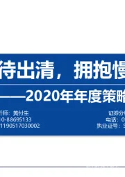 2020年年度策略：静待出清，拥抱慢牛