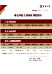 中金研报个股评级调整跟踪