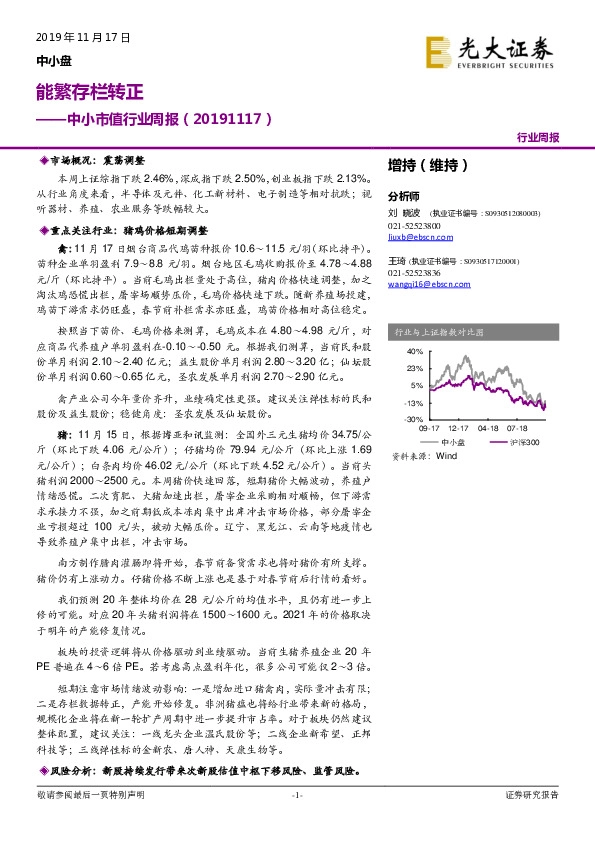 中小市值行业周报：能繁存栏转正