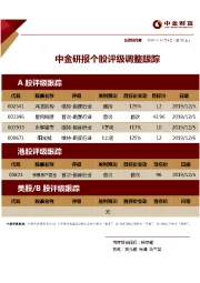 中金研报个股评级调整跟踪