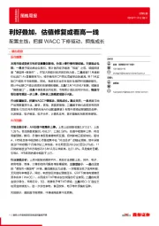 配置主线：把握WACC下修驱动，拥抱成长 利好叠加，估值修复或看高一线