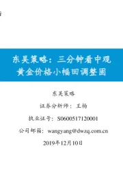 东吴策略：三分钟看中观：黄金价格小幅回调整固