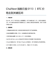 指数日报：BTC价格走到关键区间