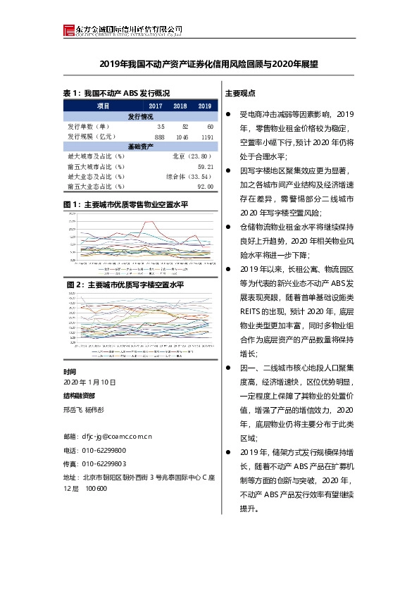2019年我国不动产资产证券化信用风险回顾与2020年展望