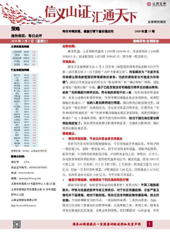 每日点评：两市冲高回落，修复行情下重在确定性