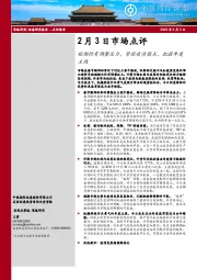 2月3日市场点评：短期仍有调整压力，紧跟疫情拐点，把握年度主线