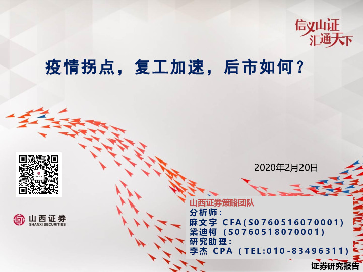 疫情拐点，复工加速，后市如何？