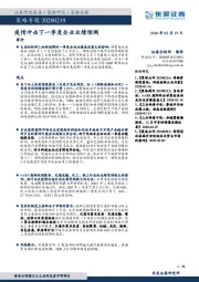 策略专题：疫情冲击下一季度企业业绩预测