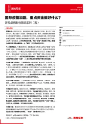 新冠疫情影响跟踪系列（五）：国际疫情加剧，重点资金偏好什么？