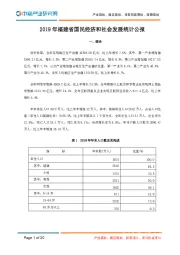 2019年福建省国民经济和社会发展统计公报