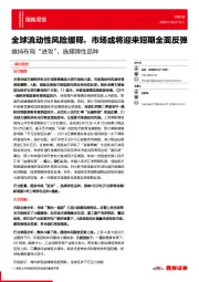 策略周报：维持布局“进攻”，选择弹性品种-全球流动性风险缓释，市场或将迎来短期全面反弹