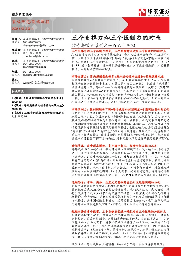 信号与噪声系列之一百六十三期：三个支撑力和三个压制力的对垒