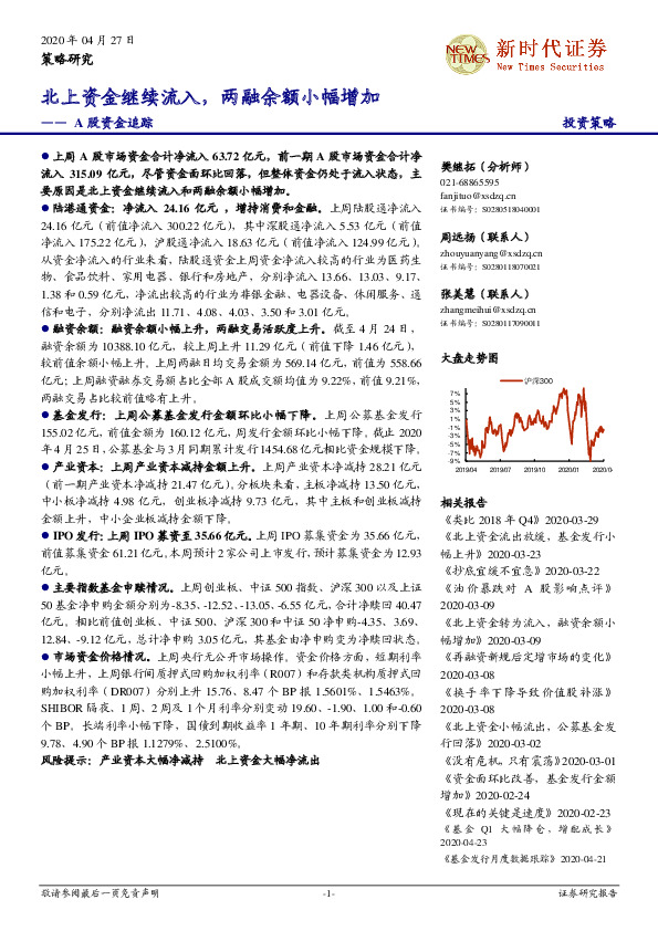 A股资金追踪：北上资金继续流入，两融余额小幅增加