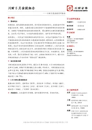 川财月度金股系列报告:川财5月金股组合