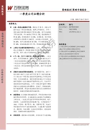 策略专题报告：一季度公司业绩分析