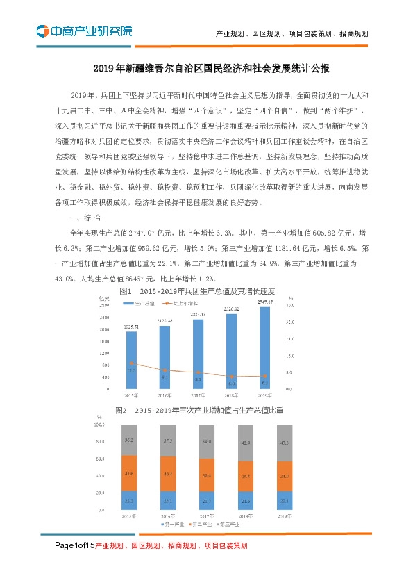 2019年新疆维吾尔自治区国民经济和社会发展统计公报
