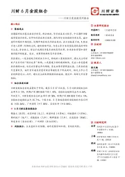 川财月度金股系列报告：川财6月金股组合