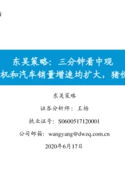 东吴策略：三分钟看中观：5月挖机和汽车销量增速均扩大，猪价反弹