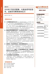 2020年7月投资策略：中报业绩考验层色，适度防范解禁减持压力