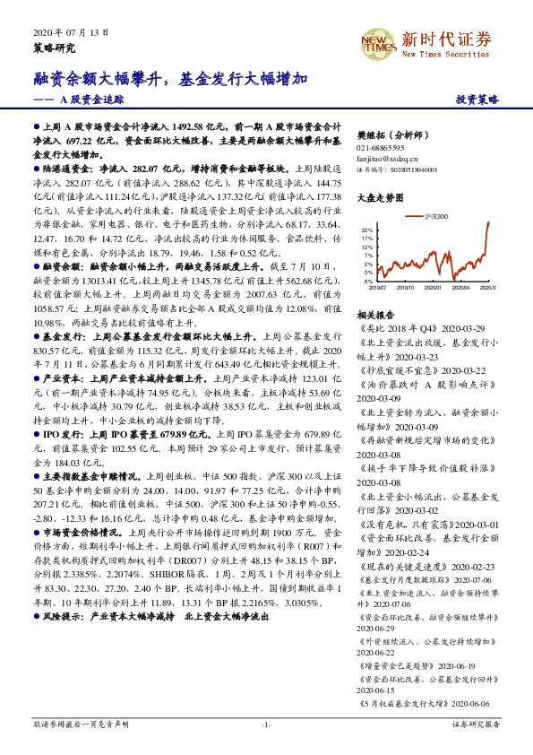 A股资金追踪：融资余额大幅攀升，基金发行大幅增加