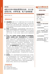 策略专题：A股2020年中报业绩预告分析：中小创业绩占优，农林牧渔、电子业绩稳健