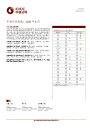 中金行业首选：2020年8月