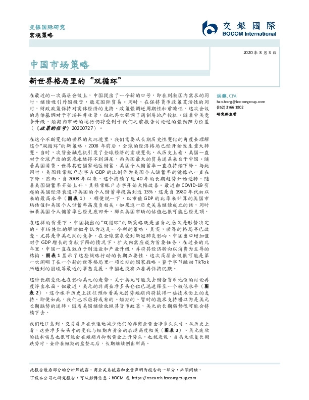 中国市场策略：新世界格局里的“双循环”