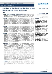 一周策略：政策引导经济表现持续向好，国际形势仍存不确定性（2020年第31期）