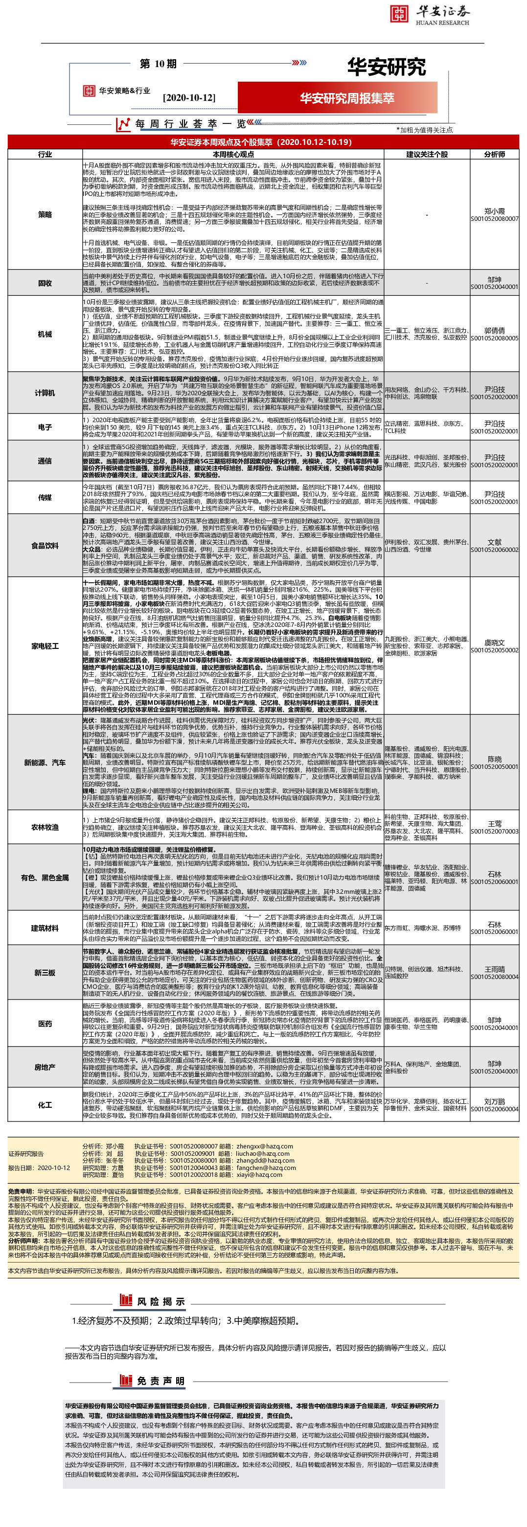 每周行业荟萃一览