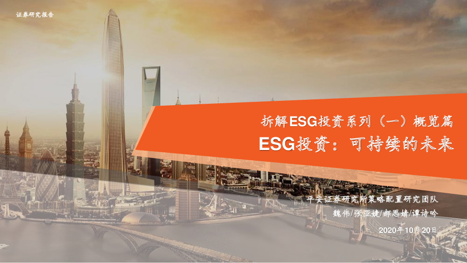 拆解ESG投资系列（一）概览篇：ESG投资：可持续的未来