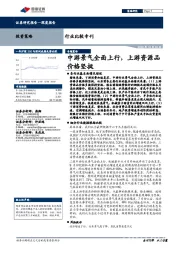 行业比较专刊：中游景气全面上行，上游资源品价格坚挺