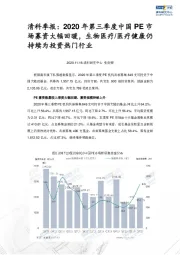 清科季报：2020年第三季度中国PE市场募资大幅回暖，生物医疗/医疗健康仍持续为投资热门行业