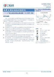 广发全动态估值比较周报（12月第1期）：本周A股全动态估值变化