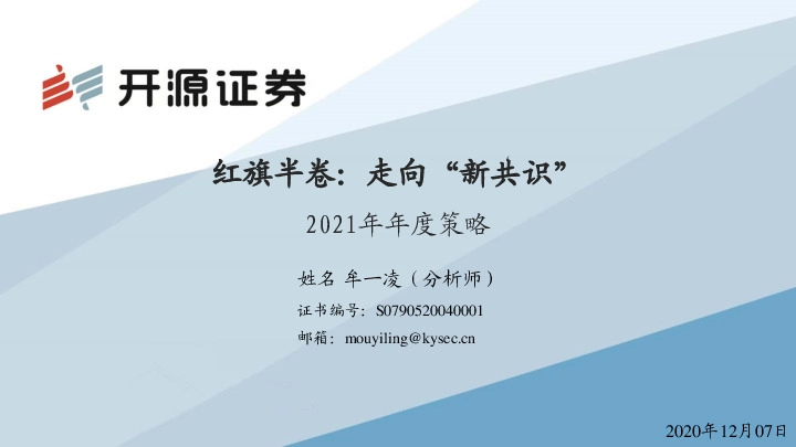 2021年年度策略：红旗半卷：走向“新共识”