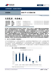 2020年12月策略月报：交易复苏，仍在路上