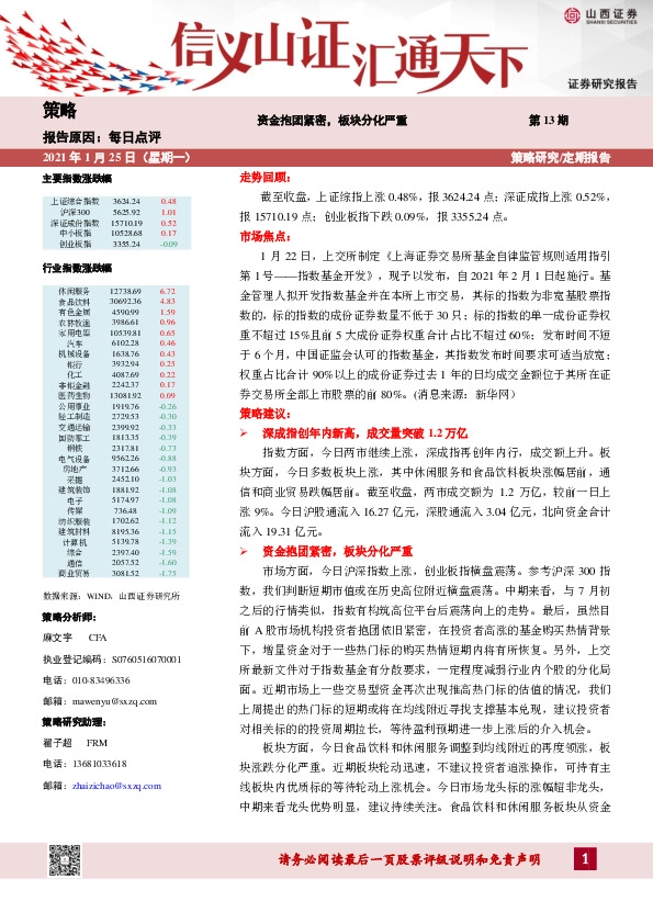 资金抱团紧密，板块分化严重