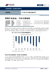 1月26日市场大跌点评：预期中的波动，不改行情趋势