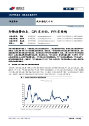 观市杂谈之十七：行情趋势向上，CPI定方向、PPI定结构