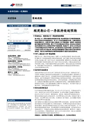 策略周报：顺周期公司一季报持续超预期