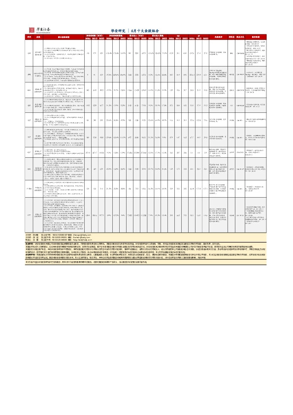 6月十大金股组合