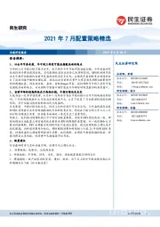 2021年7月配置策略精选