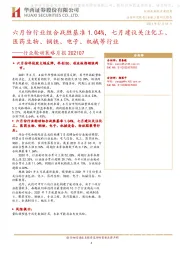 行业轮动策略月报:六月份行业组合战胜基准1.04%,七月建议关注化工、医药生物、钢铁、电子、机械等行业