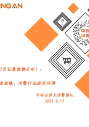 社零看景气（7月社零数据分析）：社零增速放缓，消费行业股价回调