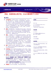 A股策略月报：资源、高端制造主线不变，关注专精特新中小企业