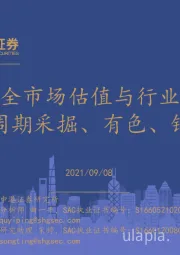 全市场估值与行业比较观察：继续高配周期采掘、有色、钢铁、化工