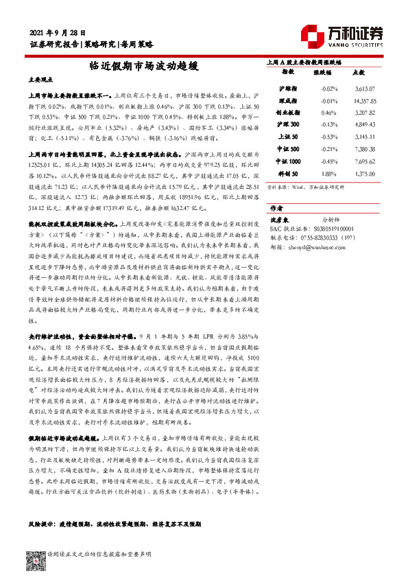 临近假期市场波动趋缓