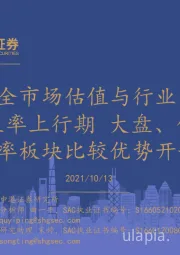 全市场估值与行业比较观察：无风险收益率上行期 大盘、低市盈率、低市净率板块比较优势开始体现