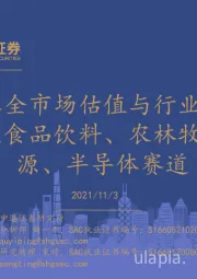 全市场估值与行业比较观察：继续配置食品饮料、农林牧渔、新能源、半导体赛道