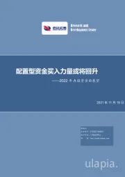 2022年A股资金面展望：配置型资金买入力量或将回升