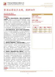 投资策略周报：整固后将逐步走稳，精耕细作